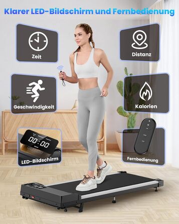 Електрична бігова доріжка для дому з нахилом, Walking Pad із пультом ДК, LED-дисплей, для офісу та дому, 2.5 к.с., швидкість 0.97-6.11 км/год, вантажопідйомність 120 кг