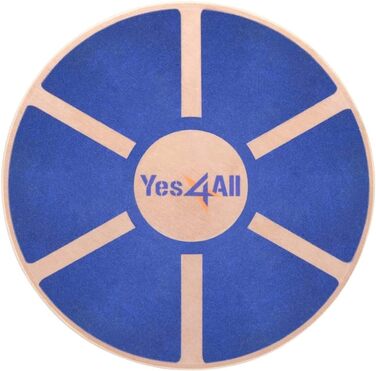 Дерев'яний балансборд Yes4All: тренажер для рівноваги з антиковзким покриттям (блакитний)