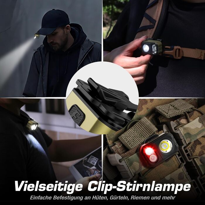 EverBrite LED налобний ліхтар: перезаряджуваний, 45г, IP67, 7 режимів, червоне та зелене світло для бігу, туризму, кемпінгу