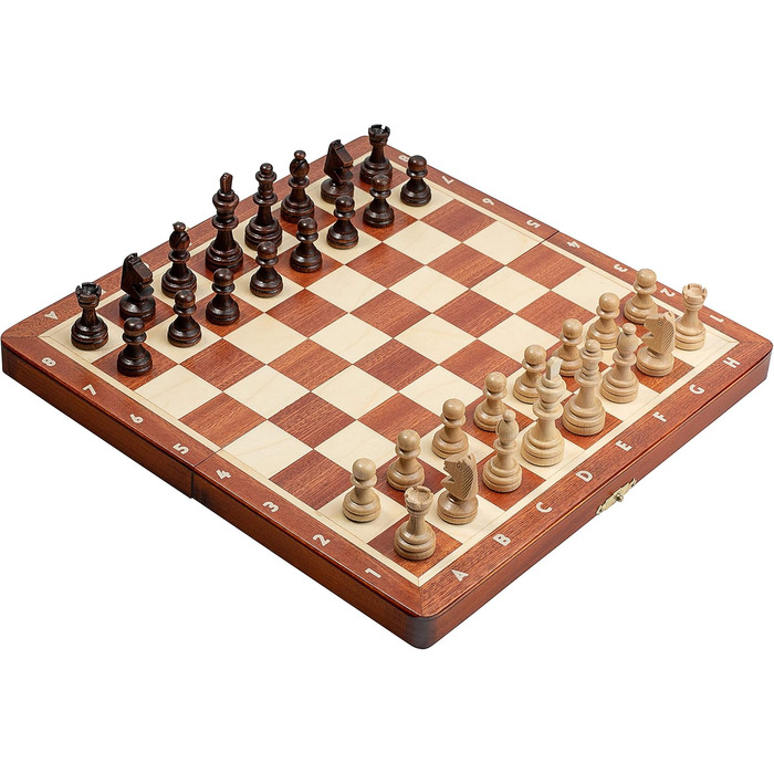 Велика магнітна дорожня шахова дошка з дерева Master of Chess 28 см, ручна робота, для дорослих і дітей