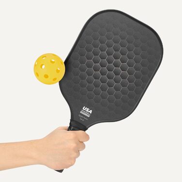 Набір для піклболу Amazon Basics з скляним каркасом, 4 м'ячі та 2 ручки, Stealth Black, 2 шт.