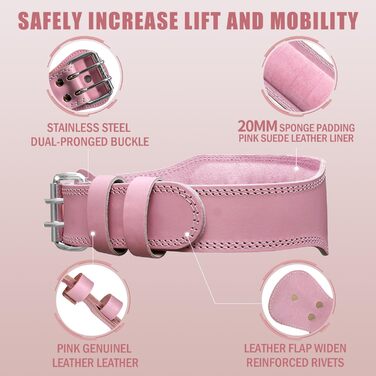 Жіночий шкіряний пояс SharpCost Jaffick для важкої атлетики 4'' – підтримка спини та талії для фітнесу, присідань, тяги, пауерліфтингу, крос-тренінгу, універсальний для жінок і чоловіків