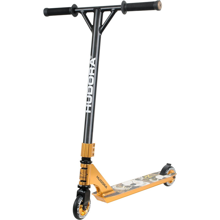 Трюковий самокат HUDORA XR-25 Gold для підлітків, алюмінієвий, до 100 кг, підшипники ABEC 7, 54x30x20 см