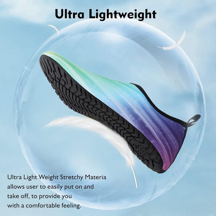 Шкарпетки для плавання HMIYA, аквашузи для жінок та чоловіків, шкарпетки для серфінгу, йоги, тренувань на природі (40/41 EU, градієнт зеленого кольору)