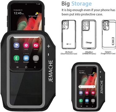 Спортивний браслет для Samsung Galaxy S25/S24/S23/S22/S21 Ultra (5G) JEMACHE, чорний