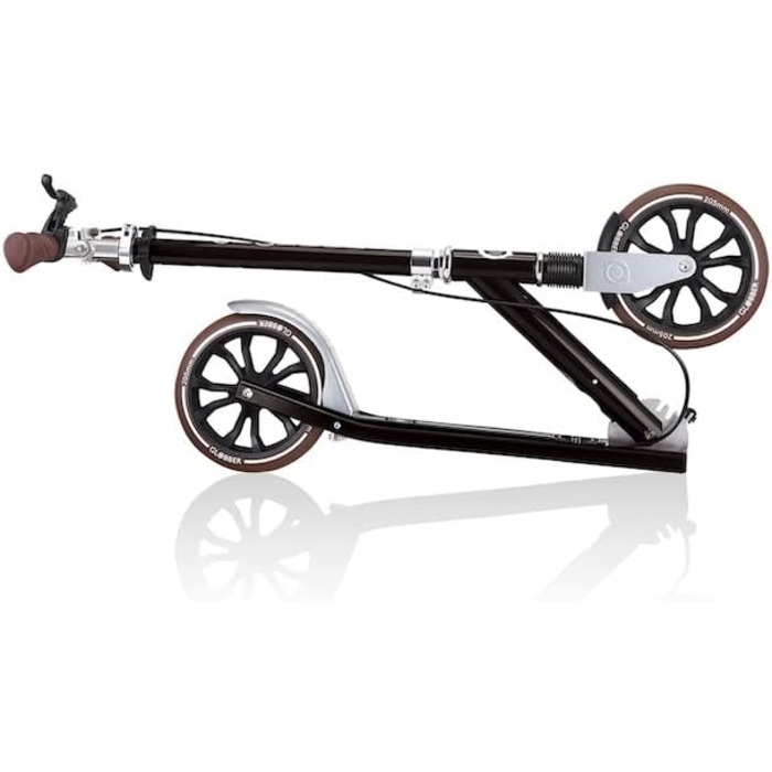 Самокат GLOBBER NL 205 Deluxe, 205 мм, ABEC 7, ручне гальмо, регульований, амортизація, складаний, чорний