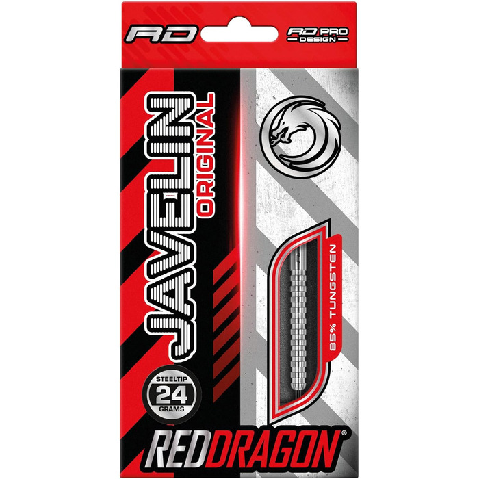 Професійні сталеві дартс-стріли RED DRAGON Javelin 24 г з оперенням та хвостовиками