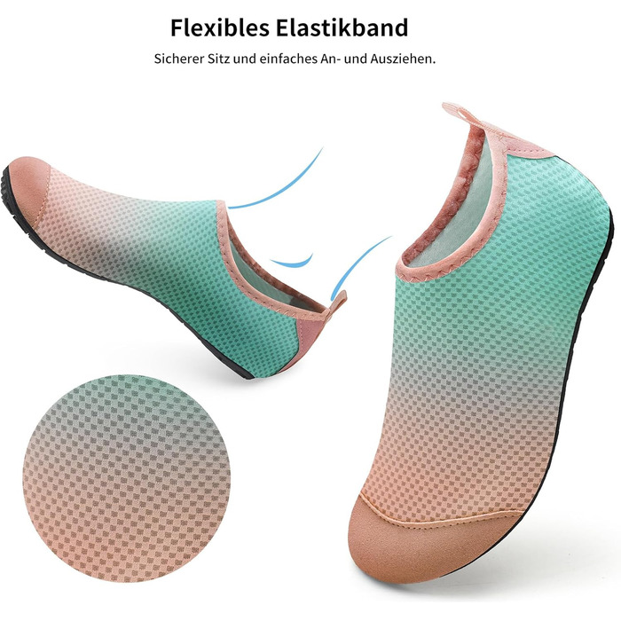 Водні черевики WateLves для жінок, чоловіків та дітей. Швидка сушка, аквашузи, пляжні черевики (рожевий, зелений, 36/37 EU)