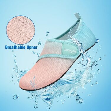 Шкарпетки для плавання WateLves: аквашузи для чоловіків та жінок, шкарпетки для басейну та пляжу, дихаючі, швидковисихаючі, унісекс, 38/39 EU, блакитний/оранжевий