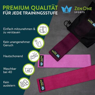 Гумові еластичні стрічки ZenOne Sports® для фітнесу - 6 рівнів опору, збірник вправ. Ідеально для кроссфіту, силових тренувань та розминки