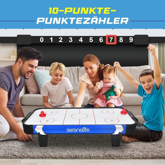 Тік-хокей SereneLife – ігровий стіл для дітей та дорослих, блакитно-чорний колір, модель для ігор