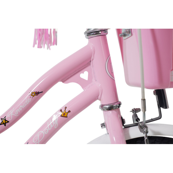 Дитячий велосипед 16 дюймів для дівчинки з ручкою-штовхачем, бічними колесами та кошиком Kimet