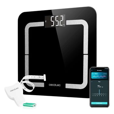 Розумні ваги Cecotec Surface Precision 9750 Smart Healthy з біоімпедансом, Bluetooth, 10 параметрів здоров'я, загартоване скло, чорні (30 x 30 см)