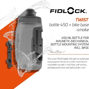 Магнітний флягодержатель Fidlock Bike Base 450 мл для велосипеда, чорний – магнітний тримач для фляги, велосипедний флягодержатель для шосейних та гірських велосипедів