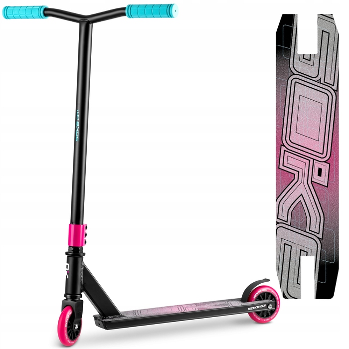 Трюковий самокат SOKE GO! ABEC-9 100мм Stunt, багатоколірний