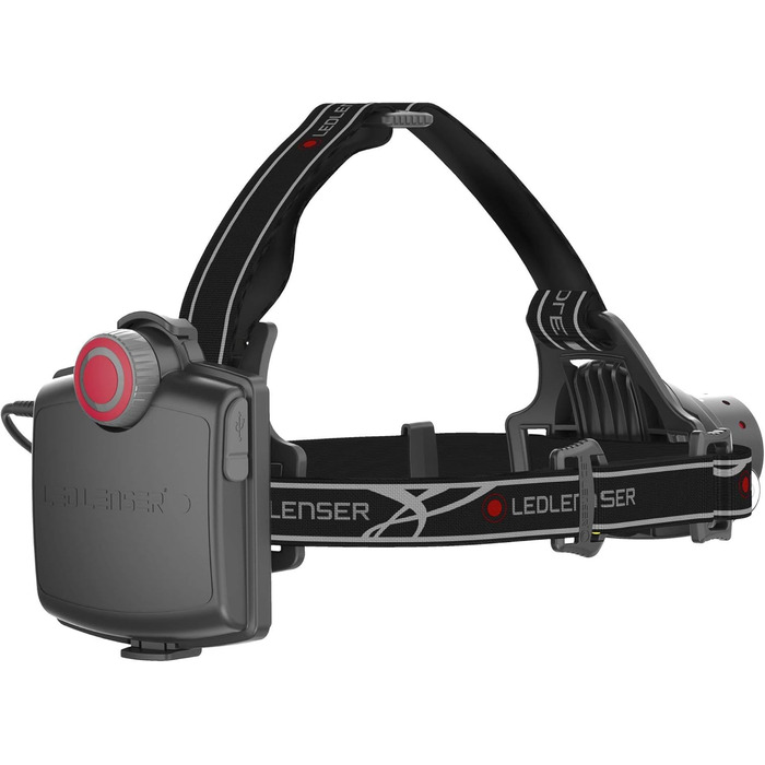 Ліхтар налобний LED Ledlenser H14R.2, акумуляторний, 600 люмен, регульований фокус, до 120 годин роботи, червоне заднє світло, поворотний, USB, 18650