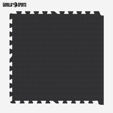 GORILLA SPORTS® Захисні мати EVA, 6 шт, 60x60x1,2 см, антиковзкі, для фітнесу, підлоги, тренажерів, басейну, з 12 крайовими елементами, різні кольори