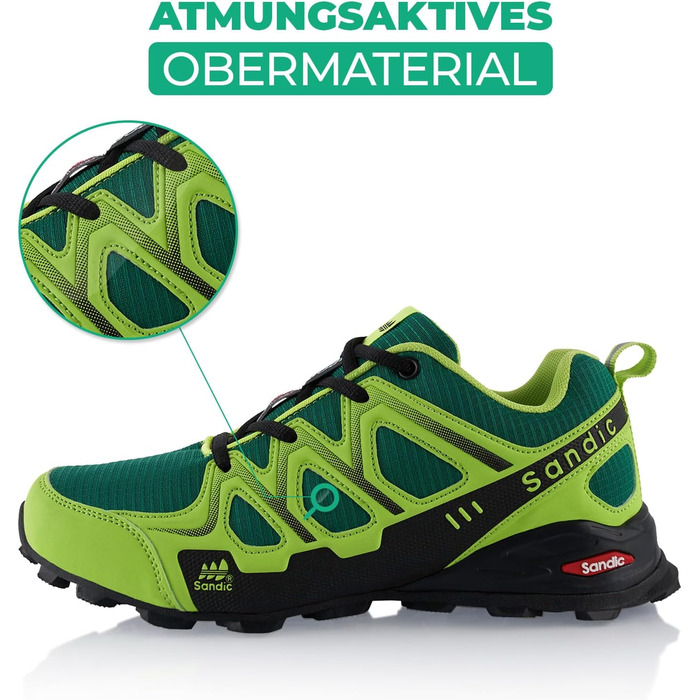 Трекінгові черевики для жінок та чоловіків, трекінгові та бігові черевики, дихаючі, 36 EU, зелені
