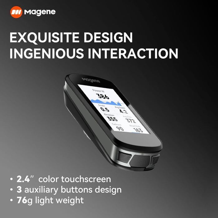 Велокомп'ютер Magene C506 з GPS, кольоровим сенсорним екраном, навігацією, водонепроникний, бездротовий, WiFi та Bluetooth, для велотренувань