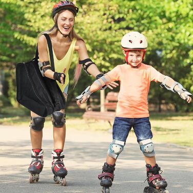 Сумка для роликових ковзанів для дітей, чорна. Зручні ручки та регульовані ремені. Ідеальна для хокею та фігурного катання.