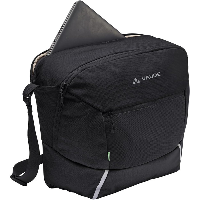 Месенджер-сумка VAUDE Cycle Messenger L для велосипеда, 20 л, чорна, з дощовиком, універсальний розмір