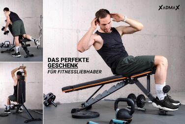 Регульована складана лава для гантелей, посилена тренажерна лава для дому, витримує до 360 кг, багатофункціональна атлетична лава для силових тренувань