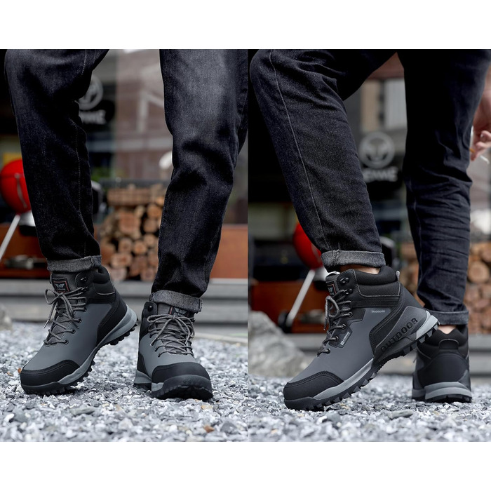 Черевики зимові чоловічі ARRIGO BELLO - зимові чоботи, чоботи для снігу, теплі, утеплені, робочі, для роботи, для хайкінгу, розміри 41-46 (Сірий3372, 43 EU)