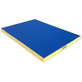 Гімнастичний мат NiroSport 150x100x8 см, водонепроникний, синьо-жовтий, для фітнесу, тренувань, захисту підлоги, м'який Weichbodenmatte RG 25