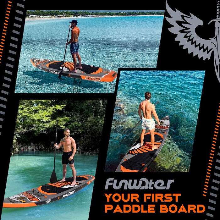 Надувний SUP-борд FunWater 11'10'6: комплект з аксесуарами для дорослих, для всіх рівнів підготовки