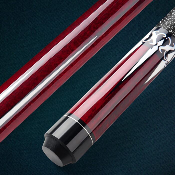 Кю Pool Queue 58 дюймів: Більярдний кий з канадського клена, наконечник 13 мм, для професійних гравців. Білльярдний кий 1/2 Maple, червоний