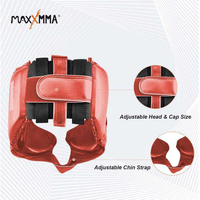 Захист для голови MaxxMMA L/XL для боксу, ММА, кікбоксингу, карате, тхеквондо (червоний)