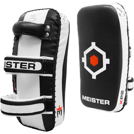 Професійні тайські лапи Meister XP2 для кікбоксингу та MMA, вигнуті, пара, натуральна шкіра, розмір 37х19х11 см