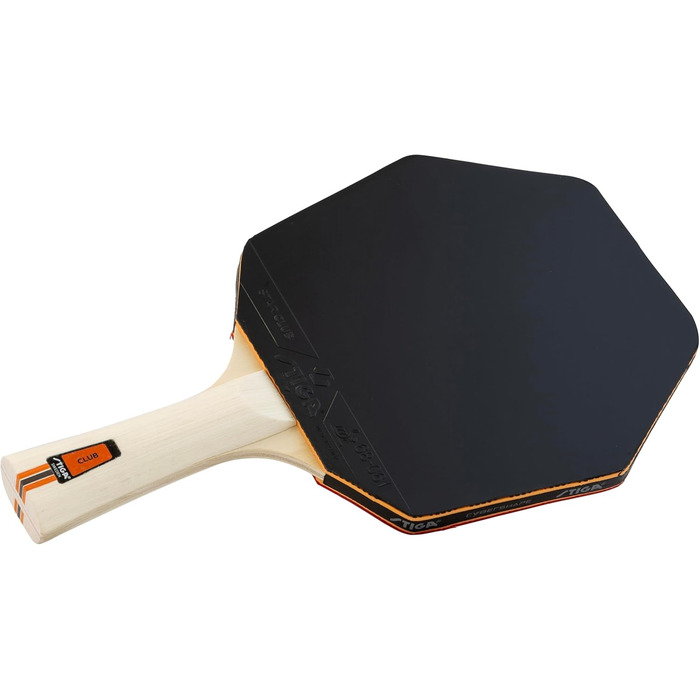 Стіга Клуб Сайбершейп - пінг-понгова ракетка для початківців, 5-шарове дерево, накладка Star Club, велика зона удару, найкраще технічне навчання з самого початку