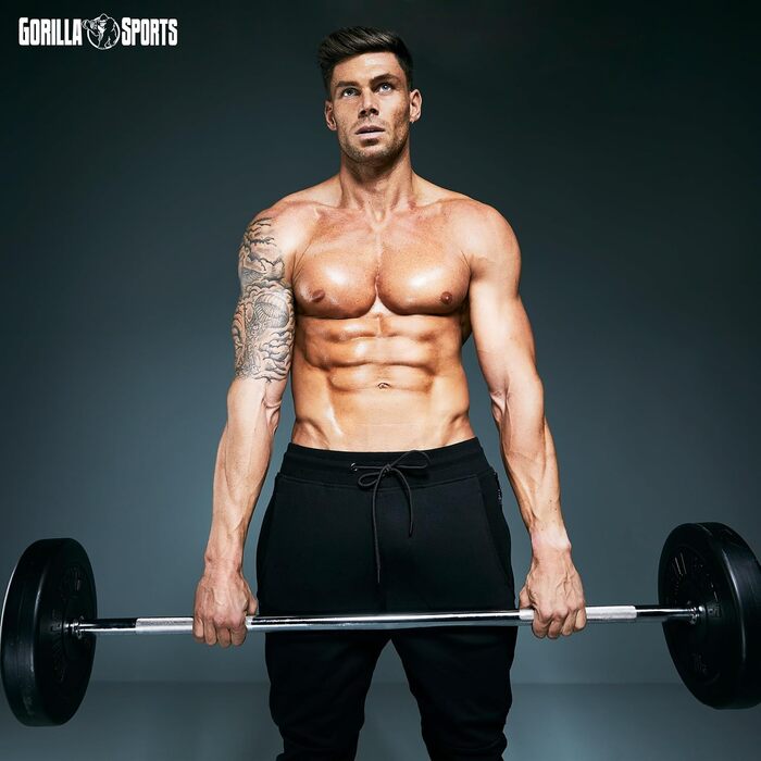 Штанга GORILLA SPORTS 30 мм, 150/180/200 см, хромована, з двома гвинтовими замками, навантаження до 200 кг