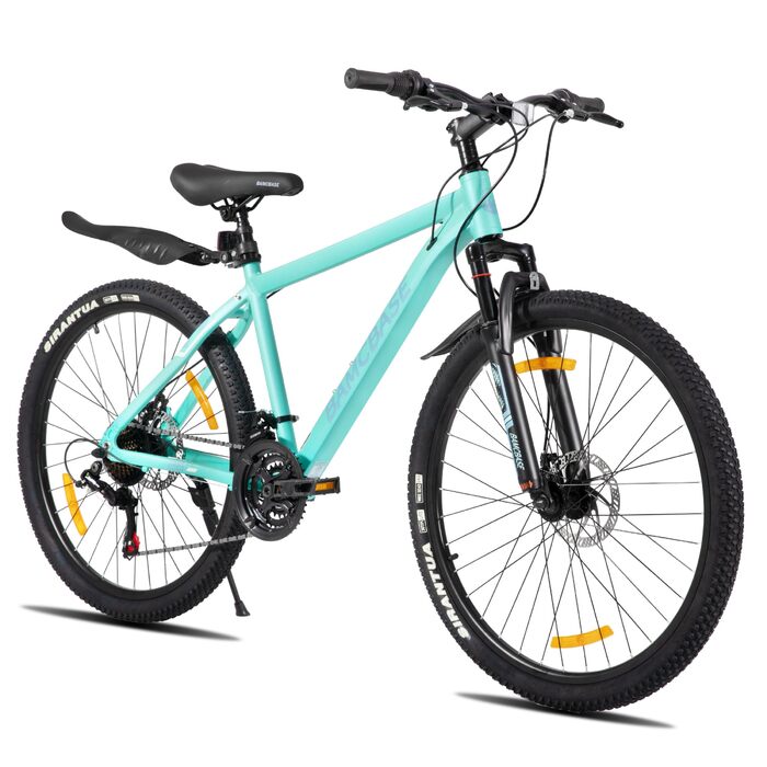 Гірський велосипед Hiland 27,5 дюймів для дорослих (чоловічий, жіночий), алюмінієва рама, 21 швидкість, дискові гальма, колір зелений