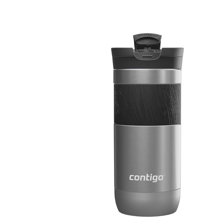 Термокухоль Contigo Byron Snapseal 470 мл, нержавіюча сталь, темно-сталевий колір - ізольований термос для напоїв, 100% герметичний, без BPA