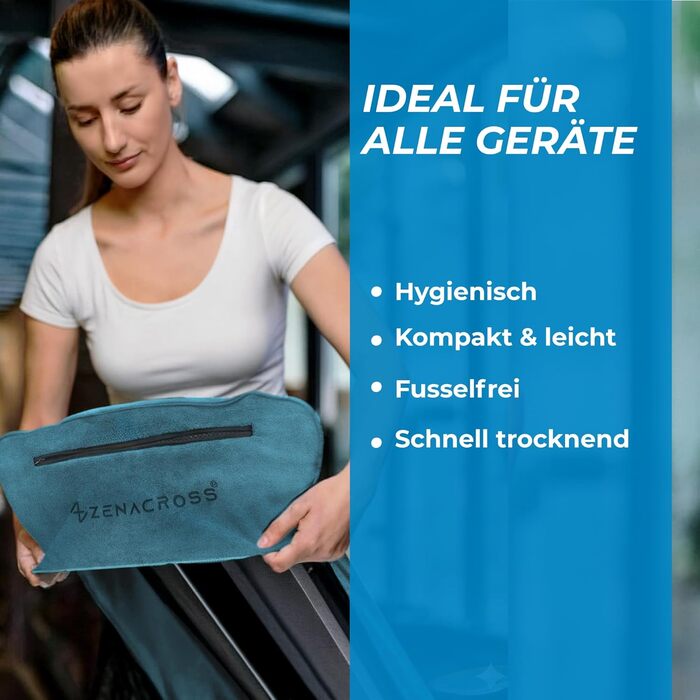 Рушник для фітнесу з мікрофібри 120x50 - швидковисихаючий, з кишенею на блискавці, м'який спортивний рушник для тренажерного залу та спортзалу (120 x 50 см, темно-синій)