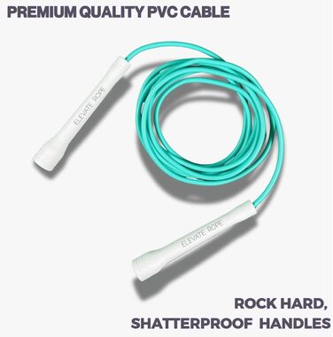 Стрибкове канат Elevate Speed Rope MAX: професійний, міцний PVC з нейлоновою серцевиною, 5 мм, до 3 метрів, турквоаз