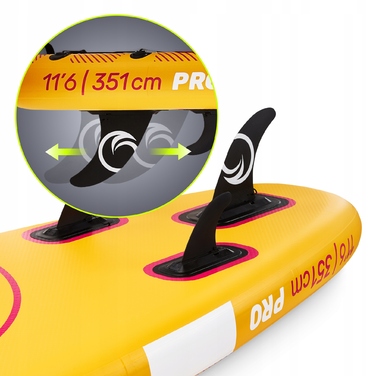 Надувна SUP-дошка Tsunami 350 см, багатоколірна, ПВХ, з веслом та рюкзаком