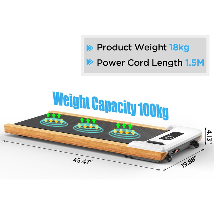Бігова доріжка для дому та офісу Walking Pad, 1-12 км/год, з дистанційним керуванням і LCD-дисплеєм