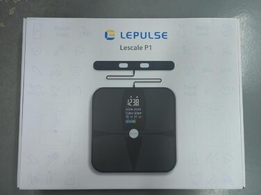 Розумна ваги для аналізу складу тіла Lepulse P1 з ручними сенсорами, додатком, 19 показниками, чорна, для 24 користувачів