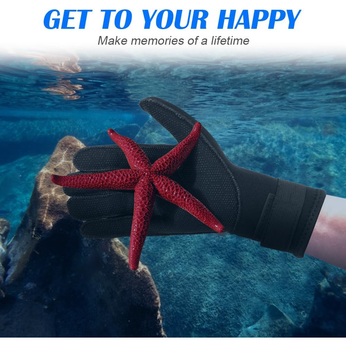 Рукавички для плавання та дайвінгу AUAUY, 3 мм, неопренові, з антиковзким покриттям, для дорослих, водонепроникні (L)