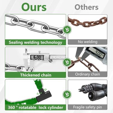 Надійне велозамкoк з 3 ключами, 90 см, проти крадіжок. Захист для велосипеда, електросамоката, електробіка, MTB, мотоцикла, вантажного велосипеда. Водостійкий, чорний (870 мм)