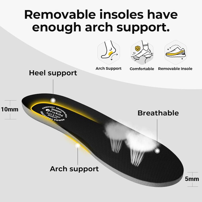 Жіночі кросівки для бігу FitVille з широкою стопою: дихаючі, зручні, спортивні, чорні (40 EU)