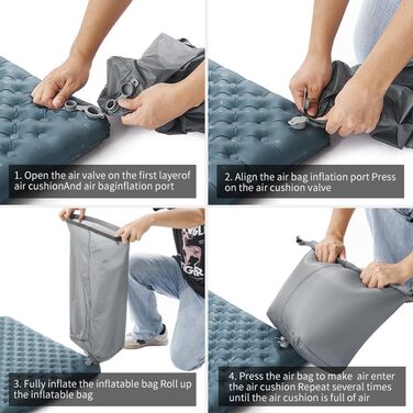 Naturehike Ultraleichte Isomatte: самонадувна килимок для кемпінгу, трекінгу та альпінізму. Чорний, прямокутний, стандартний розмір.