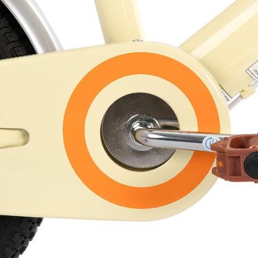 Дитяче велосипед STITCH Retro 12/14/16/18 дюймів для дівчаток 2-8 років з кошиком та додатковими колесами (14 дюймів з колесами, бежевий)