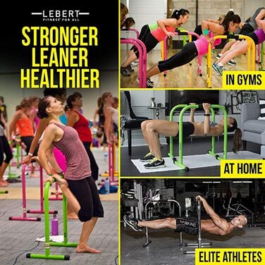 Тренувальні бруси Lebert Fitness Equalizer з еспандером, червоні, розмір L