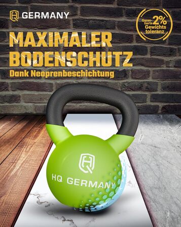 Кетлбел з неопрену HQ Germany® | Повнорозлитий | 2-32 кг | Стартові комплекти | Точність ваги ±2,0%