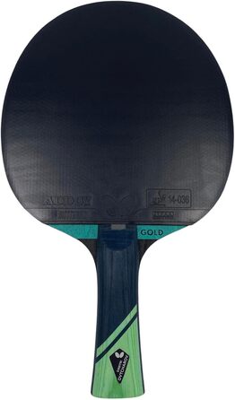 Настільна ракетка Butterfly Dimitrij Ovtcharov Gold з новою EVA-технологією, ITTF сертифікований наклад Addoy 1,5 мм, комплект для досвідчених гравців (чохол, м'ячі, додаткова ракетка)