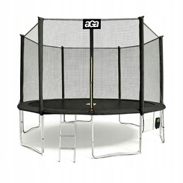 Батут Aga SPORT PRO 430 см, чорний + захисна сітка + драбина + підвіс